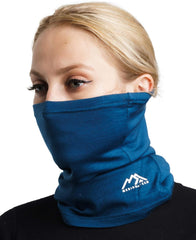 Merino Wool Ski Neck Gaiter - Face Mask Neck Warmer for Men & Women