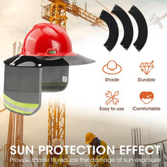 Hard Hat Visor with Neck Shade Fits Standard V-Gard Full Brim Attachment For
