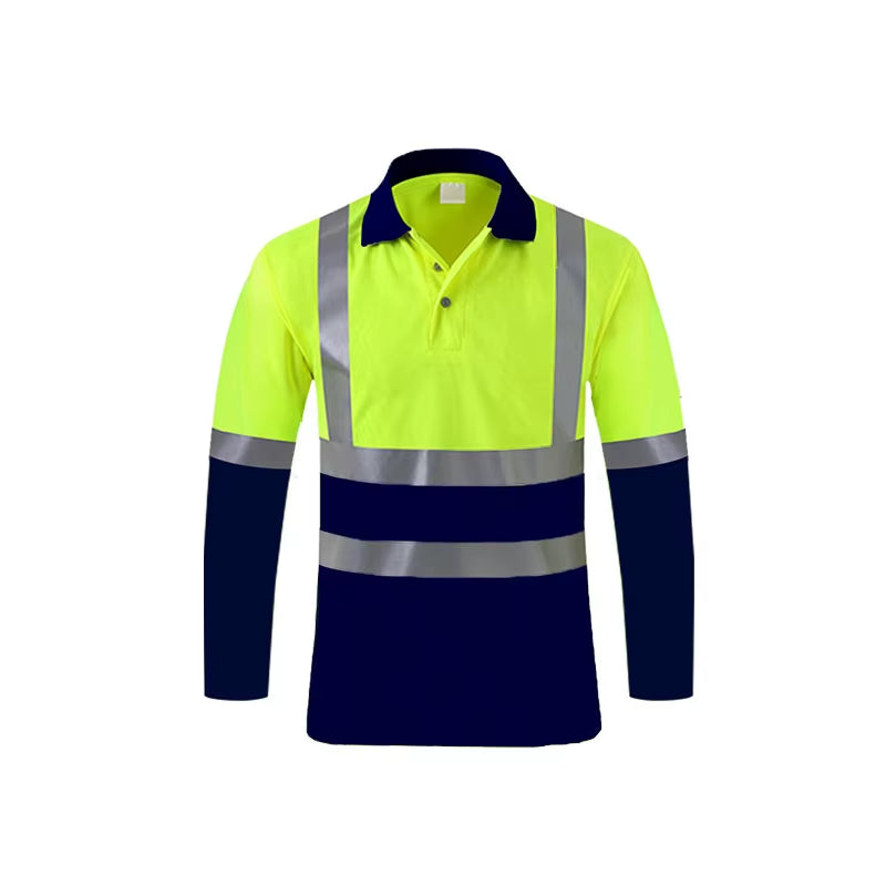 Shirts for Men High Visibility Reflective T-Shirt Long Sleeves Safety Shirt Hi Vis Workwear Shirt Work Shirts Polo