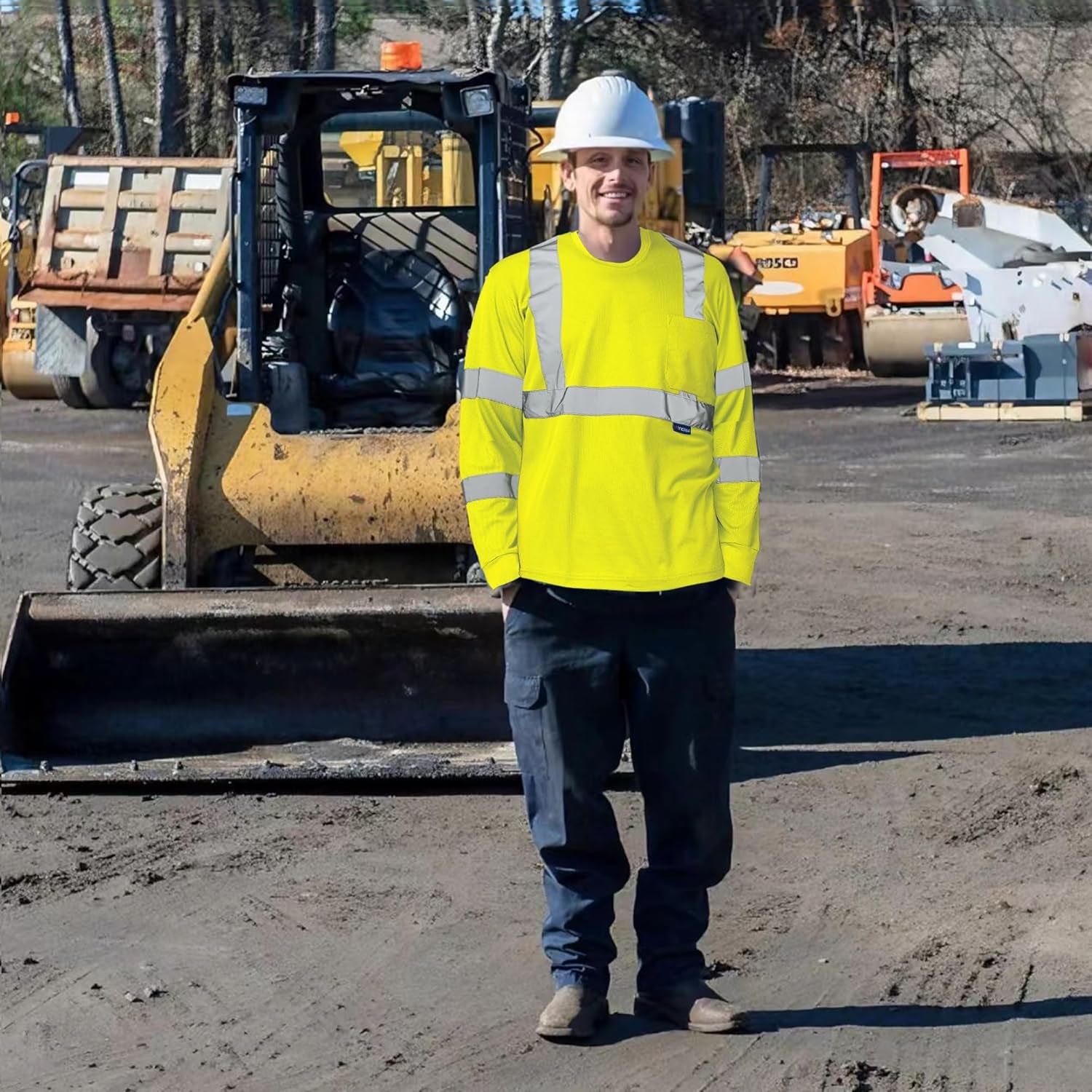 Safety Shirt,High Visibility Work T Shirt Long Short Sleeve Class 3 (XS-6XL)