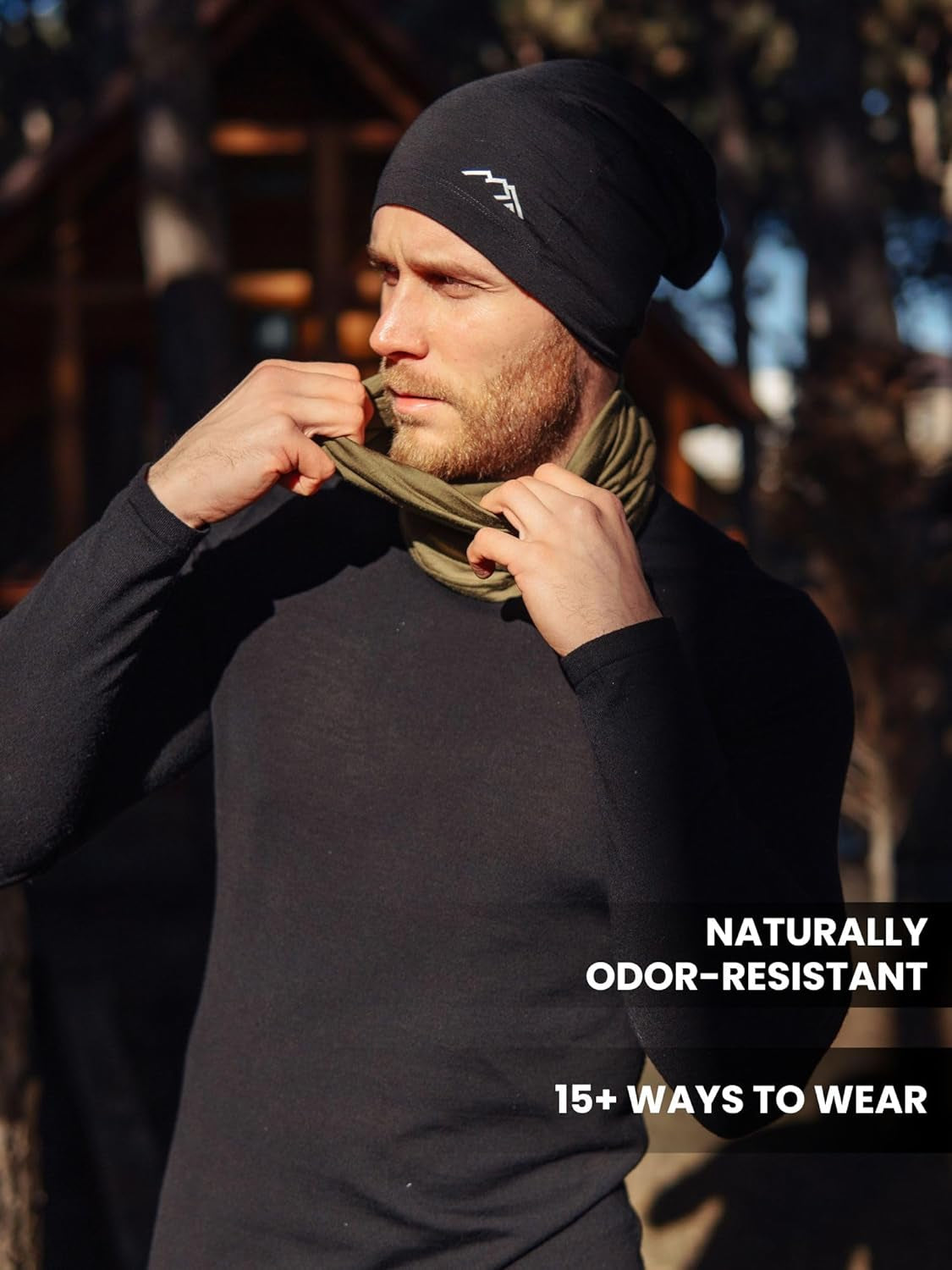 Merino Wool Ski Neck Gaiter - Face Mask Neck Warmer for Men & Women