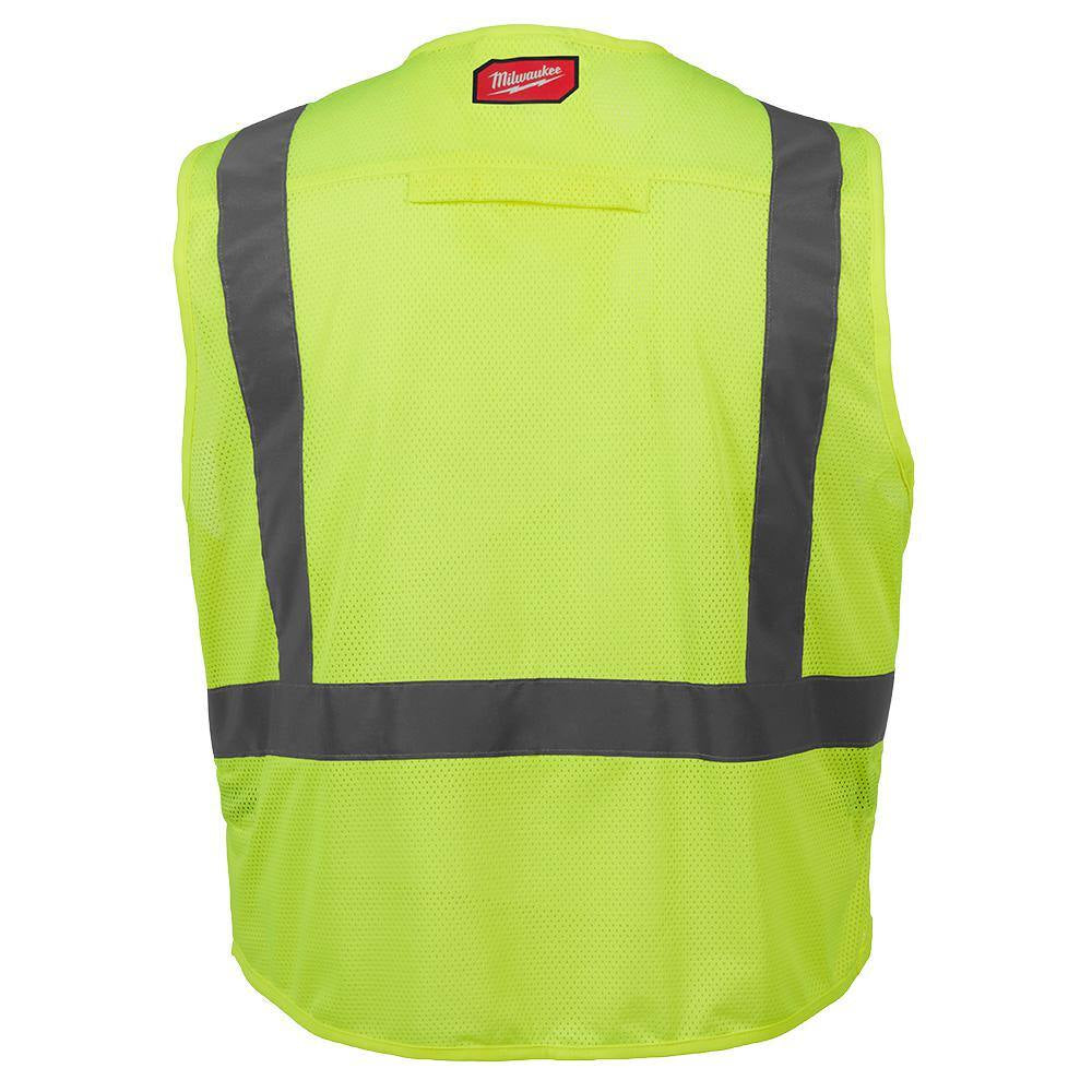 Small/Medium Orange and Yellow Class 2 High Visibility Safety Vest with 10 Pockets (2-Pack)