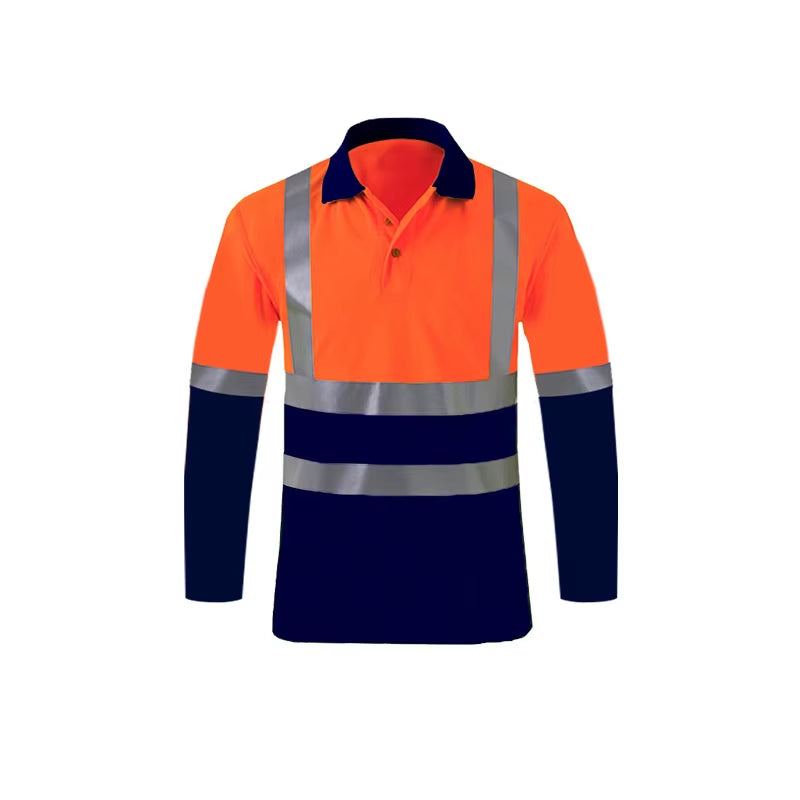 Shirts for Men High Visibility Reflective T-Shirt Long Sleeves Safety Shirt Hi Vis Workwear Shirt Work Shirts Polo
