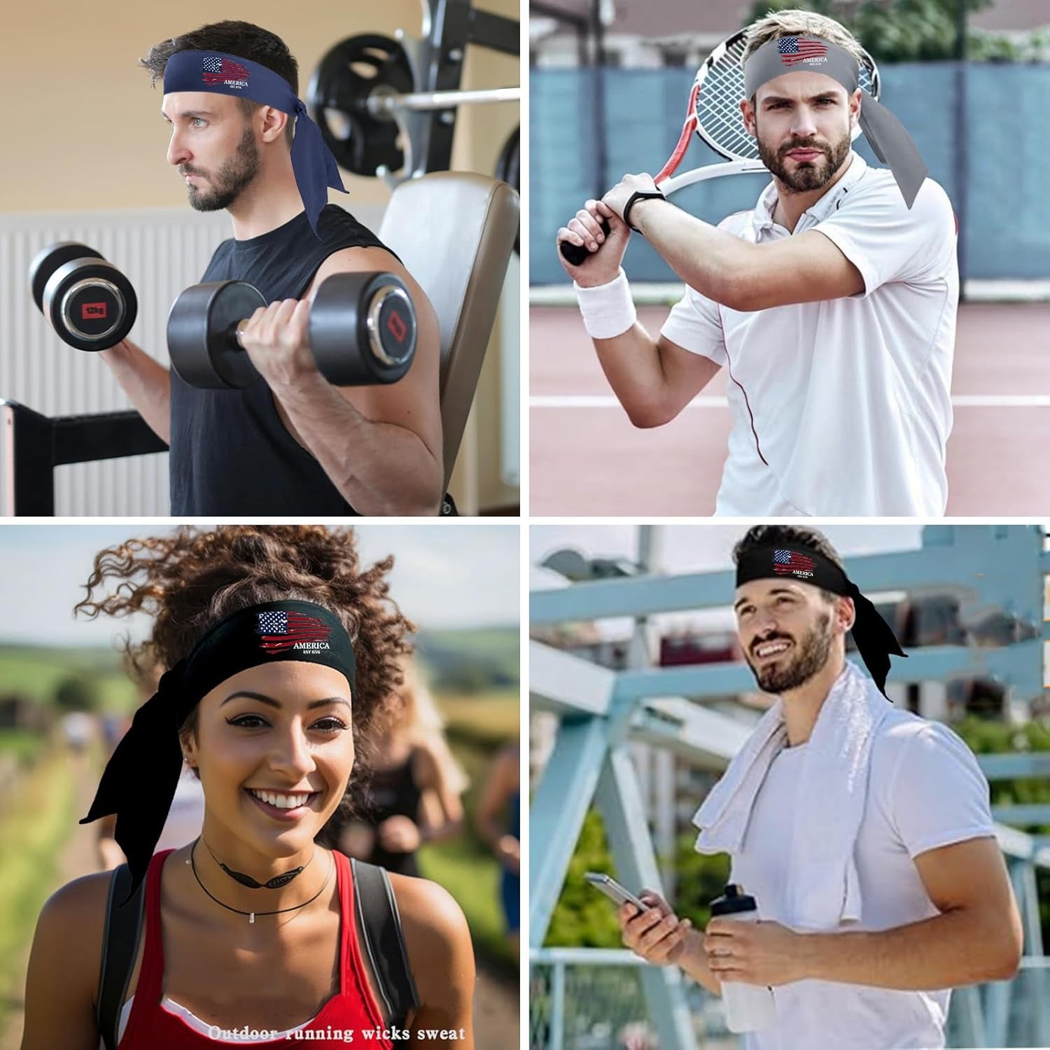 Head Tie Headband for Men Women,Sports Sweat Band Adjustable Ninja Headband Karate Sweatbands Hair Wrap Bands Tie Headbands for Running Tennis Basketball Soccer Athletic