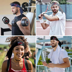 Head Tie Headband for Men Women,Sports Sweat Band Adjustable Ninja Headband Karate Sweatbands Hair Wrap Bands Tie Headbands for Running Tennis Basketball Soccer Athletic