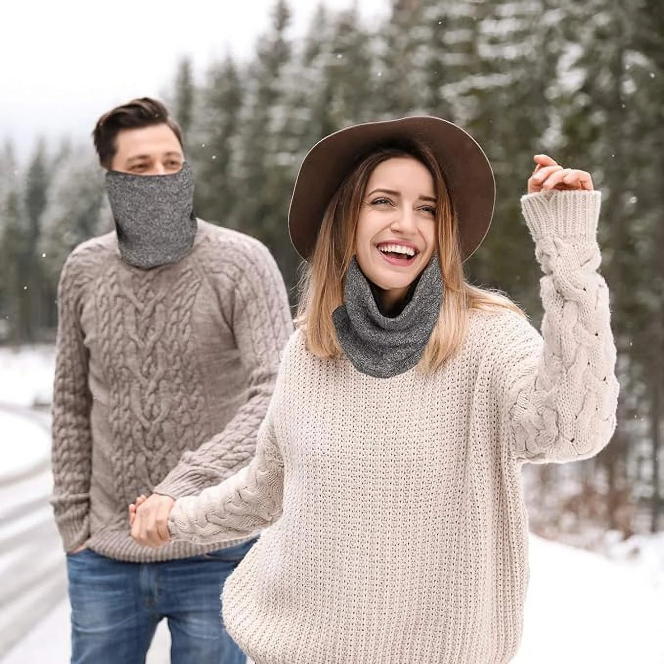 Thick Heat Trapping Thermal Neck Gaiter Set, 2 Pack