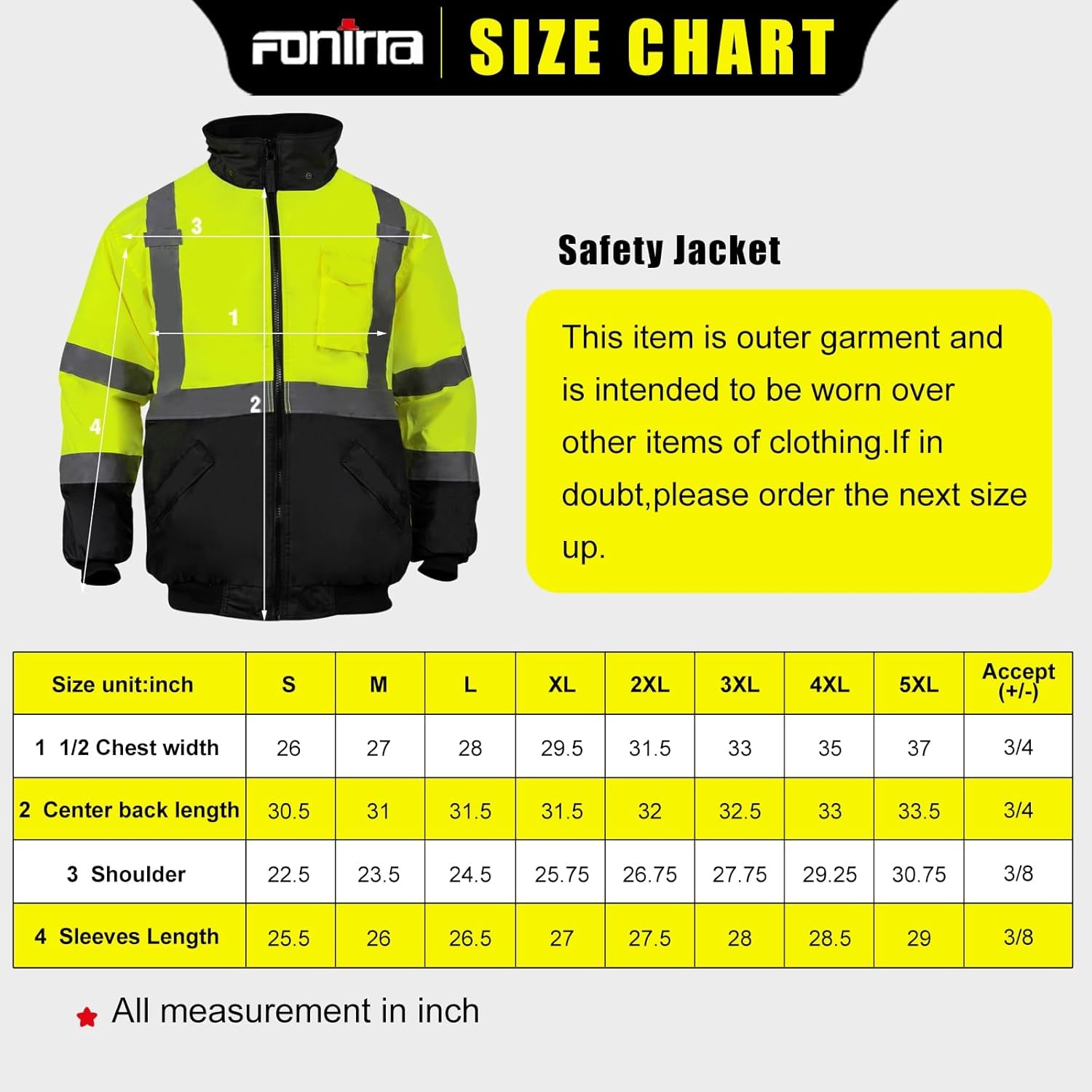High Visibility Safety Bomber Jackets with Fleece Liner,Ansi Class 2 Reflective Waterproof Jacket for Men