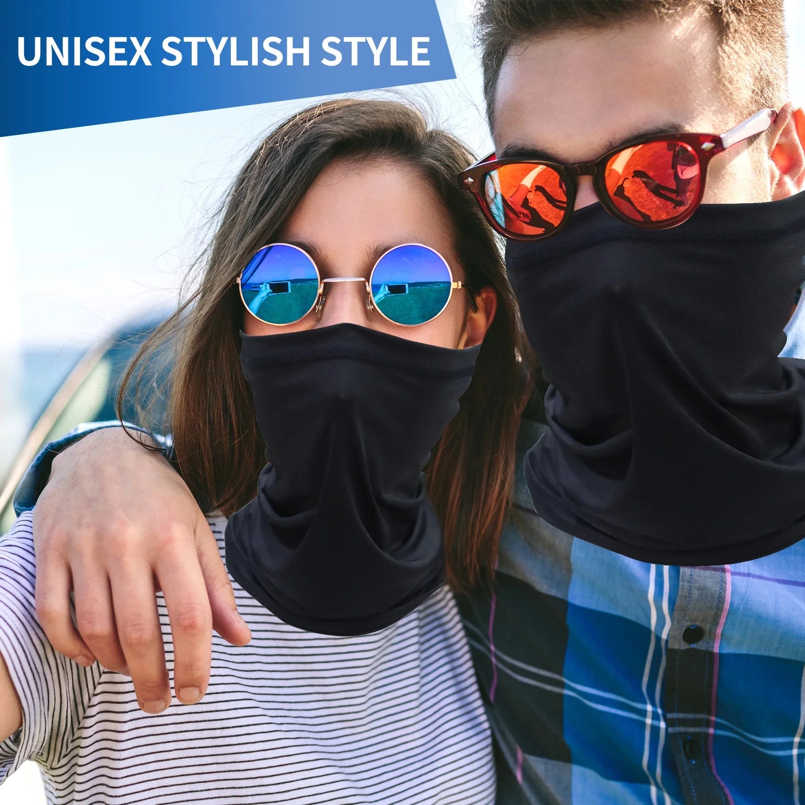 Neck Gaiter Mask for Men Women UV Sun Protection Windproof Gator Bandana Face Cover Scarf Cycling Fishing Hiking Pink