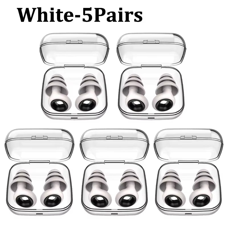 Silicone Sleeping Noise Reducing Earplugs Set Swimming Noise Reducing Earplugs Soundproof Noise Canceling Mute Earplugs