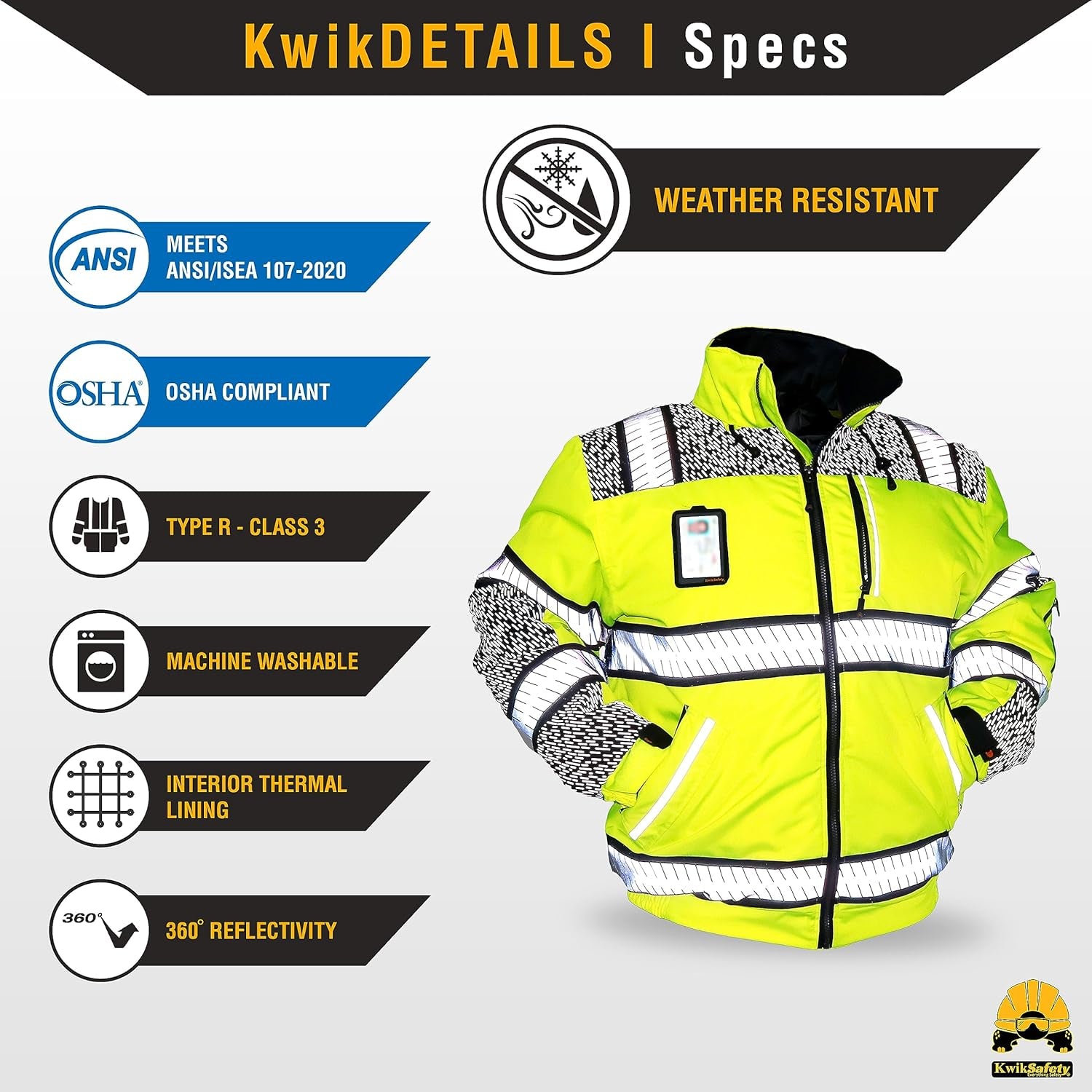Reflective Jackets | Men'S Insulated Hi Vis Work Bombers | Yellow, Orange, Multicolor