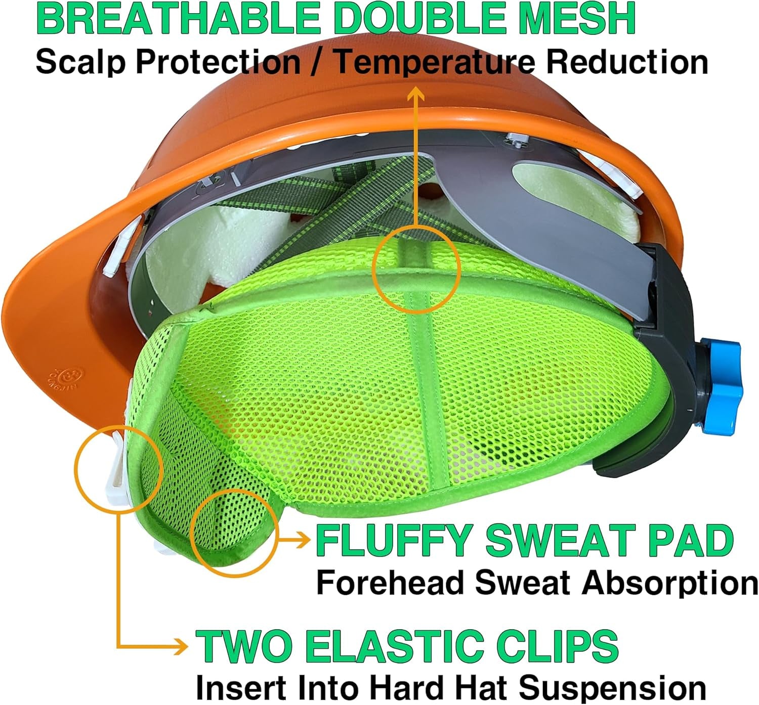 3PCS Hard Hat Liner Sweatband Work Safety Helmet Accessories, Washable Cool Mesh