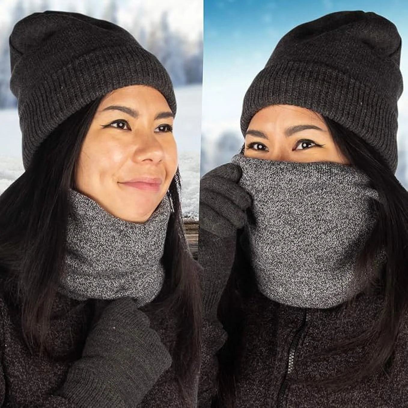 Thick Heat Trapping Thermal Neck Gaiter Set, 2 Pack