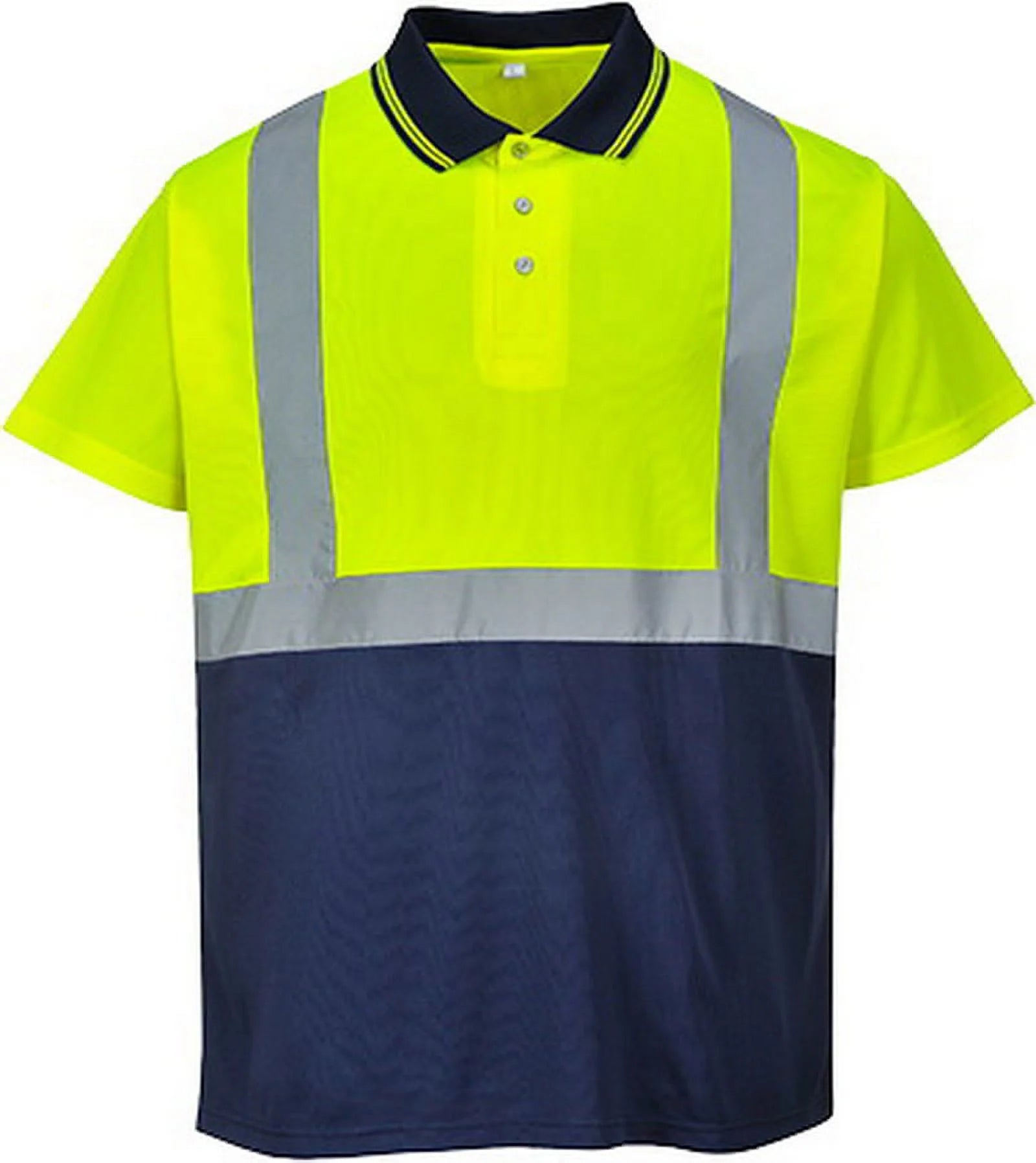 S479 Two-Tone Polo Safety Shirt Orange/Navy, Small