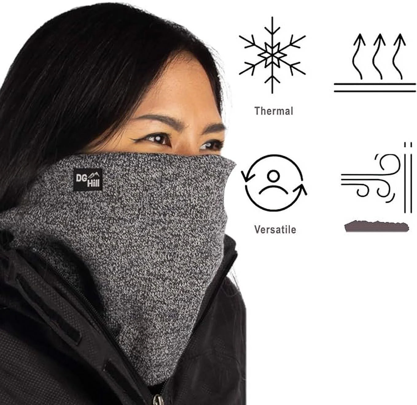 Thick Heat Trapping Thermal Neck Gaiter Set, 2 Pack