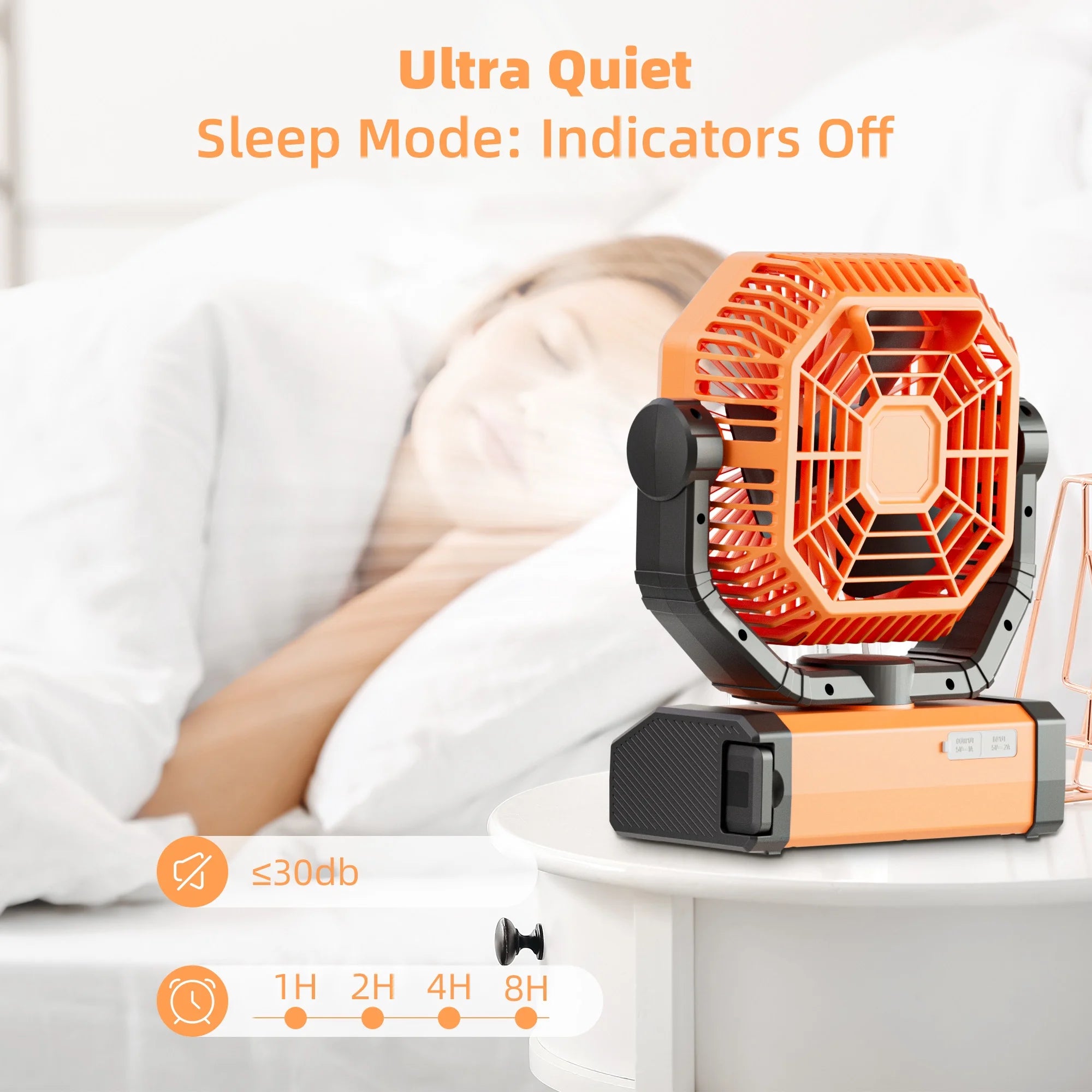 Portable Cordless Fan 20000Mah Rechargeable Battery Powered Ventilator W/ LED Lantern, Remote, Hook, Timer, 270° Pivot 90° Oscillating 4 Speed Brushless Motor, Outdoor Jobsite Garage Patio Fan