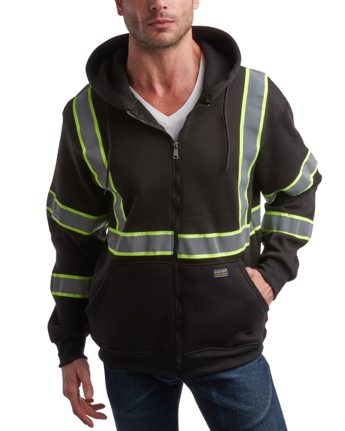 Men'S Hi Vis Hoodie - ANSI/ISEA Class 3 Safety Workwear Reflective (M-2XL)