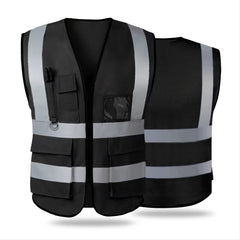Pink Women'S Reflective Safety Vest Front Pocket Zipper High Visibility Safety Vest Meets ANSI/ISEA Standards
