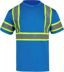 Safety Shirts for Men Hi Vis Short Sleeve Reflective ANSI Class 2 High Visibility Safety Work T Shirts