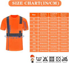 Safety Shirt,High Visibility Work T Shirt Long Short Sleeve Class 3 (XS-6XL)