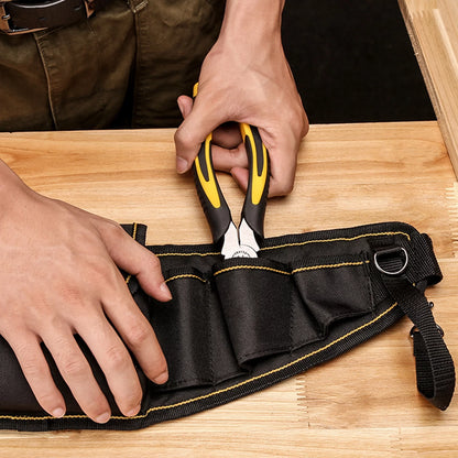Waist Tool Belts with 7 Pockets Pouch/Work Apron for Carpenters and Builders, Durable Canvas Construction, Adjustable Belt for Custom Fit Black B