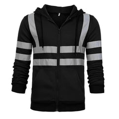 High Visibility Reflective Hoodies for Men, Safety Sweatshirts with Pockets, Work Construction Safety Hoodie Pullover Yellow Sweatshirt