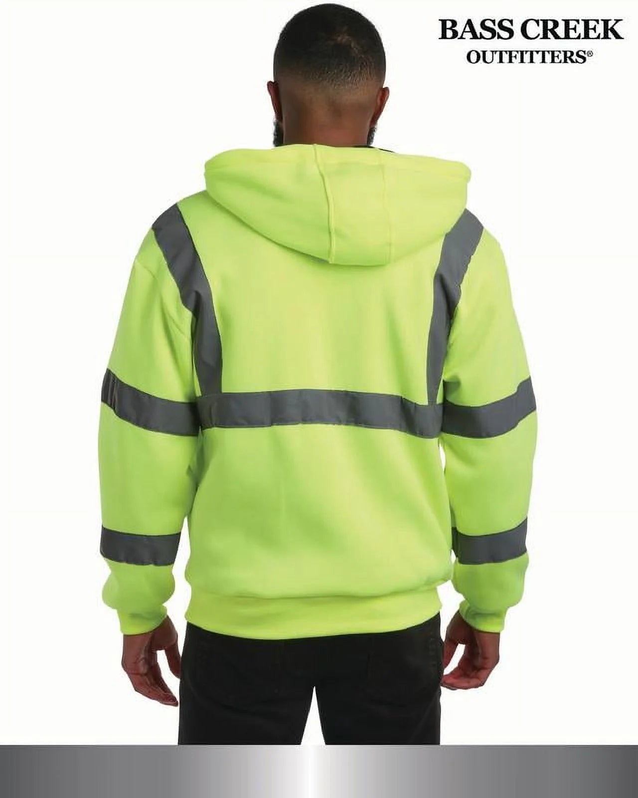 Men'S Jacket - Reflective Hi Vis Fleece Zip up Hoodie Jacket for Men M-XXL