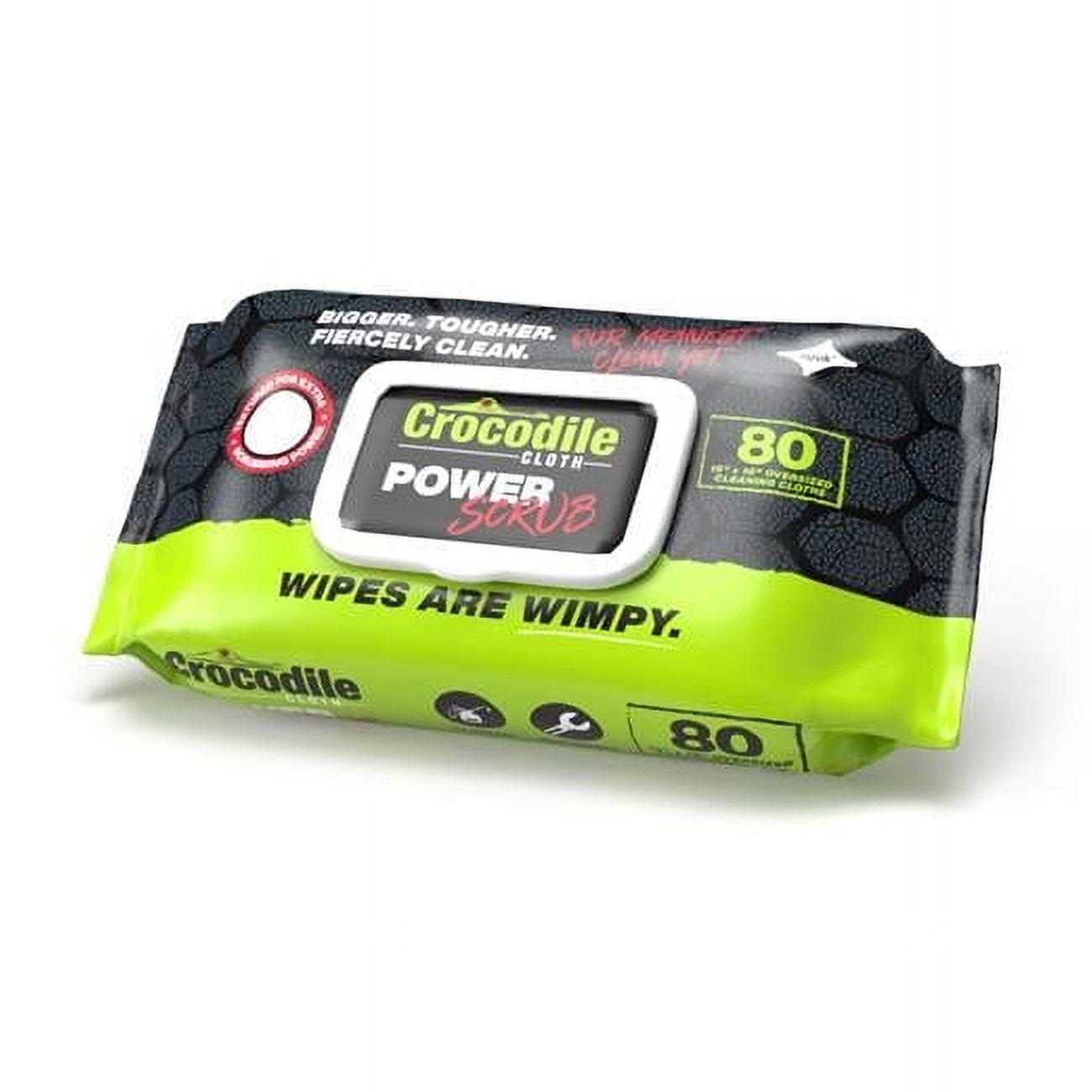 Powerscrub Extra-Large Household and Commercial Cleaning Wipes - 80 Heavy-Duty Cloths for Ultimate Dirt Removal