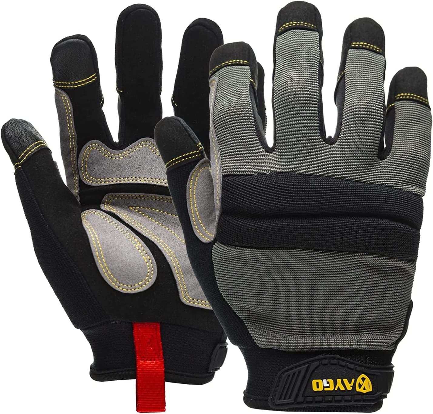 KAYGO Work Gloves for Men, KG125M Mechanic Utility Work Gloves for All Purpose,