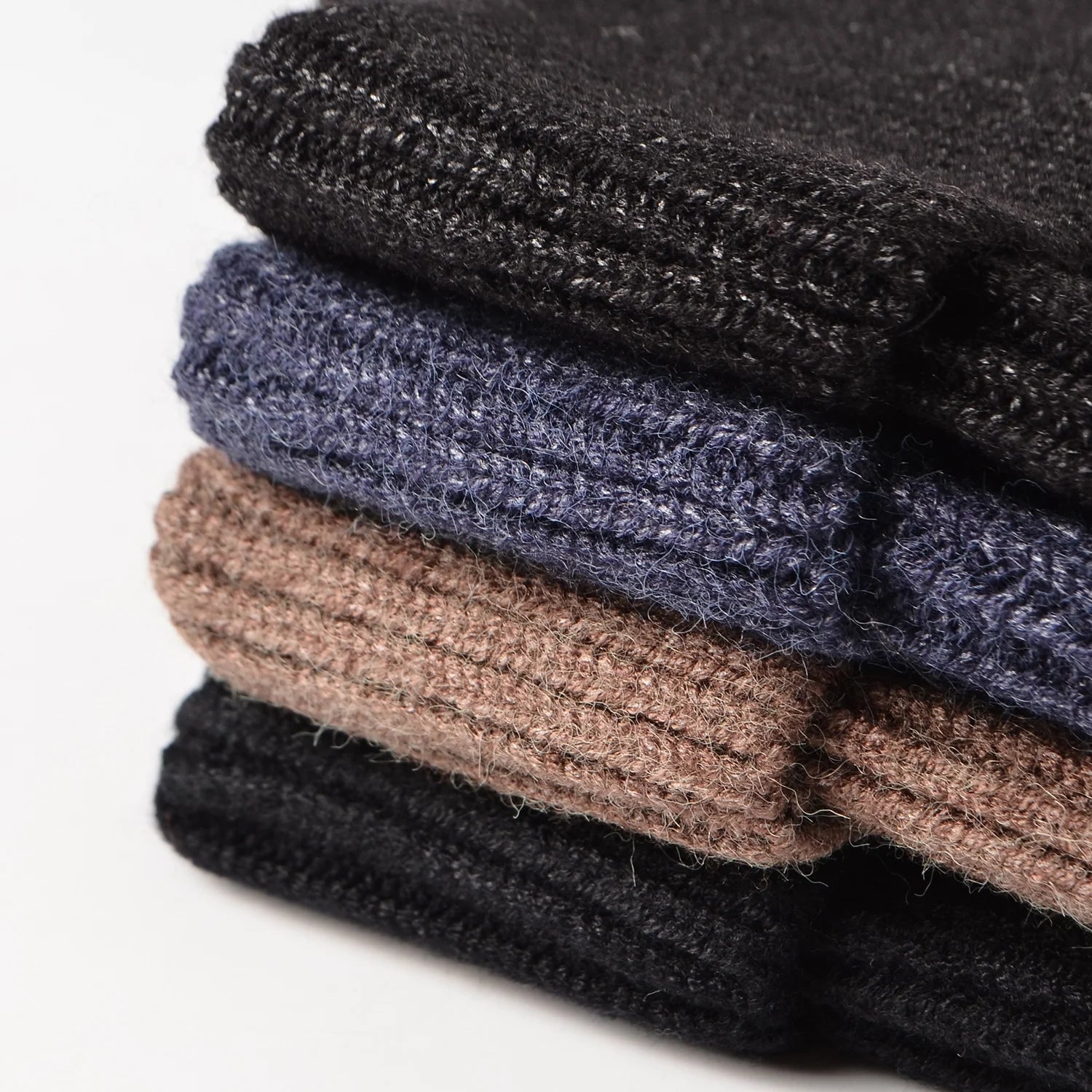 Men Women Knit Hat Winter Warm Stretch Beanie Ear Flaps Cap Outdoor Work Ski (Navy)