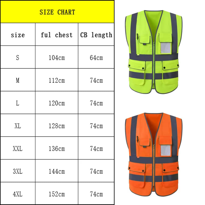 S-4XL Reflective Safety Vest High Visibility Night Riding Running Vest Outdoor Sports Accessories Safety Vest Sports Waistcoat