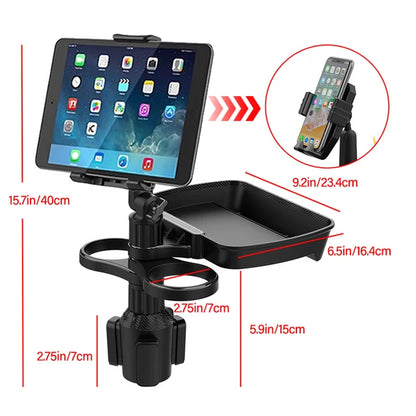 Contractor Car Cup Holder Tray 360 Degree Rotationcar Tray Table Phone Slot Car Food Table Organized Adjustable Drink Holder Car Accesories