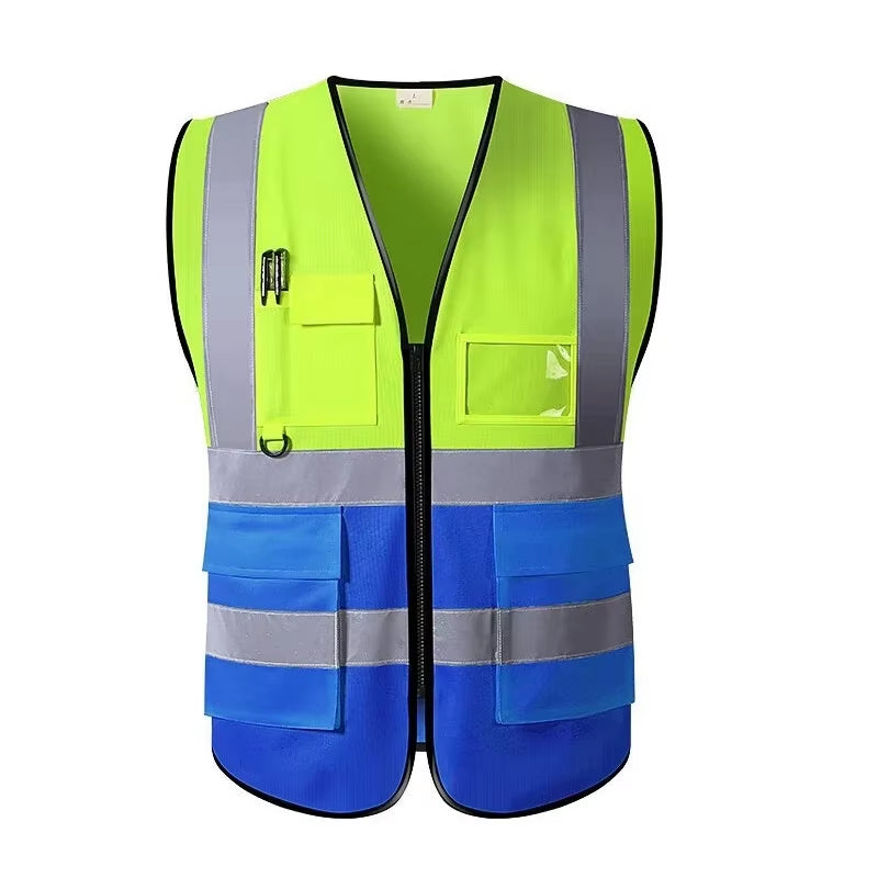 Pink Women'S Reflective Safety Vest Front Pocket Zipper High Visibility Safety Vest Meets ANSI/ISEA Standards