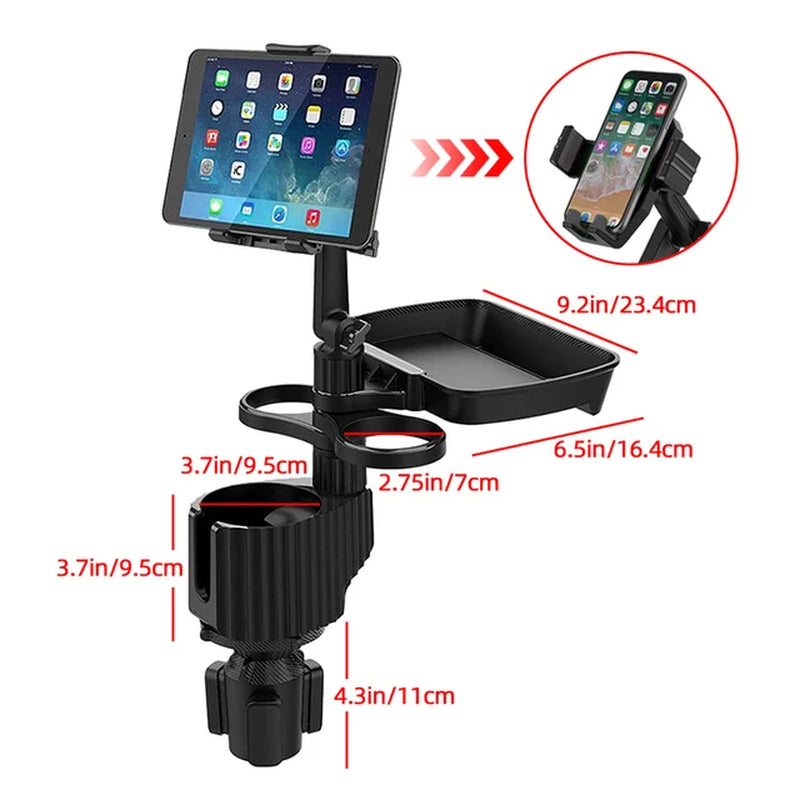 Contractor Car Cup Holder Tray 360 Degree Rotationcar Tray Table Phone Slot Car Food Table Organized Adjustable Drink Holder Car Accesories