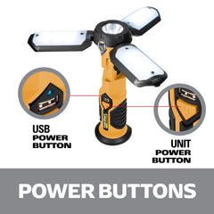 Maxx SAT3E 600 Lumen LED Work Light with Home/Car Chargers, USB Power