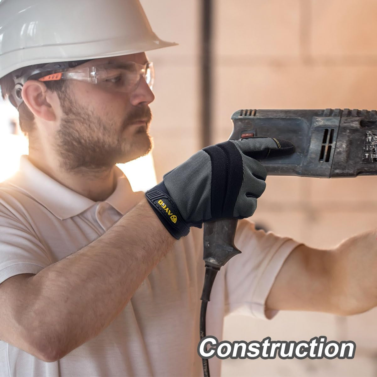 KAYGO Work Gloves for Men, KG125M Mechanic Utility Work Gloves for All Purpose,