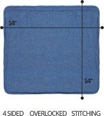 Cotton Shop Towels Blue – (Pack of 150) Size 14X14 Inches Cleaning Rags – Absorbent Shop Rags and Multipurpose Cleaning Towels for Automobiles, Industries, Garage and Homes
