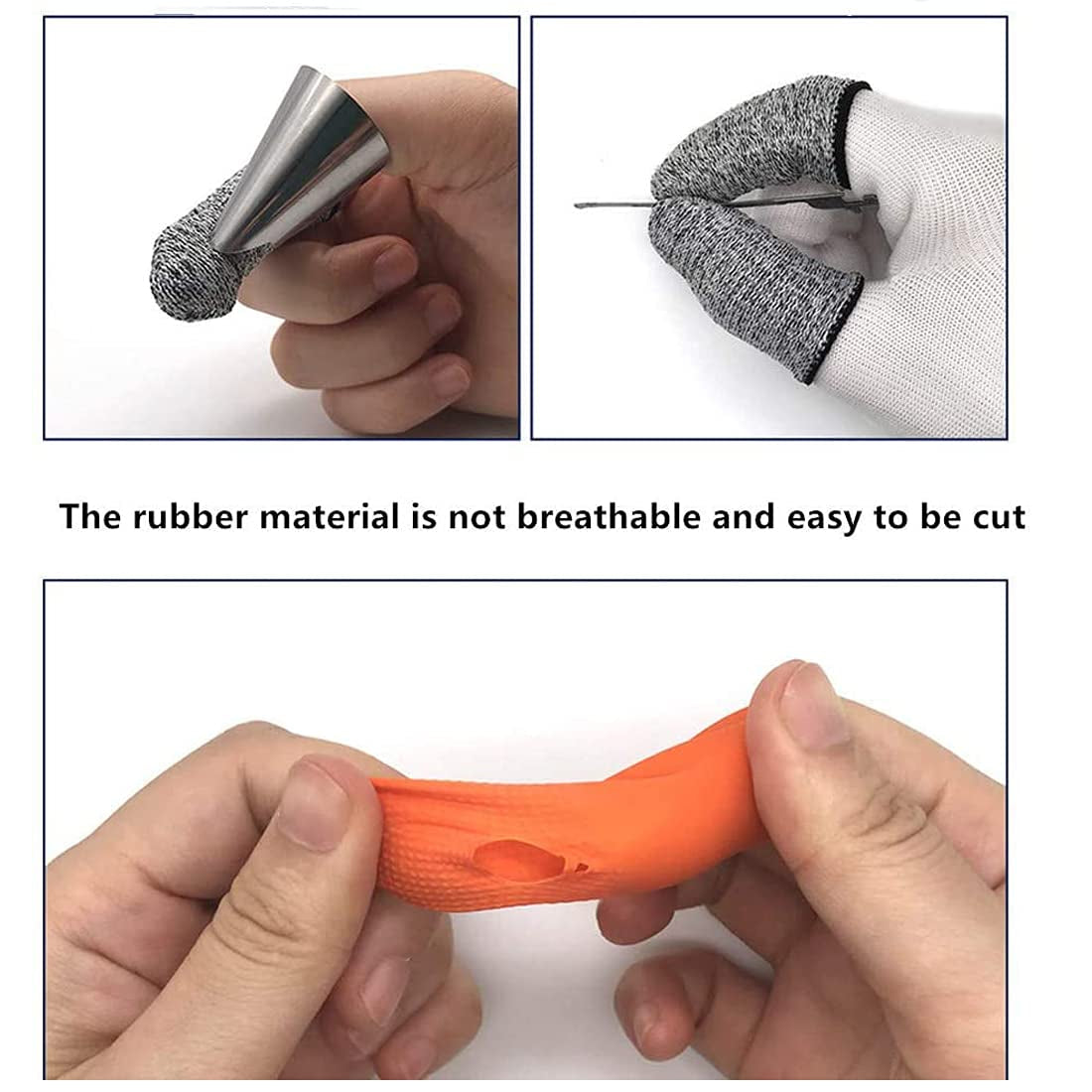 12 PCS Finger Cots Cut Resistant Protector, Finger Covers for Cuts, Gloves Life Extender, Cut Resistant Finger Protectors for Kitchen, Work, Sculpture, Anti-Slip, Reusable