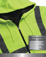 Men'S Jacket - Reflective Hi Vis Fleece Zip up Hoodie Jacket for Men M-XXL