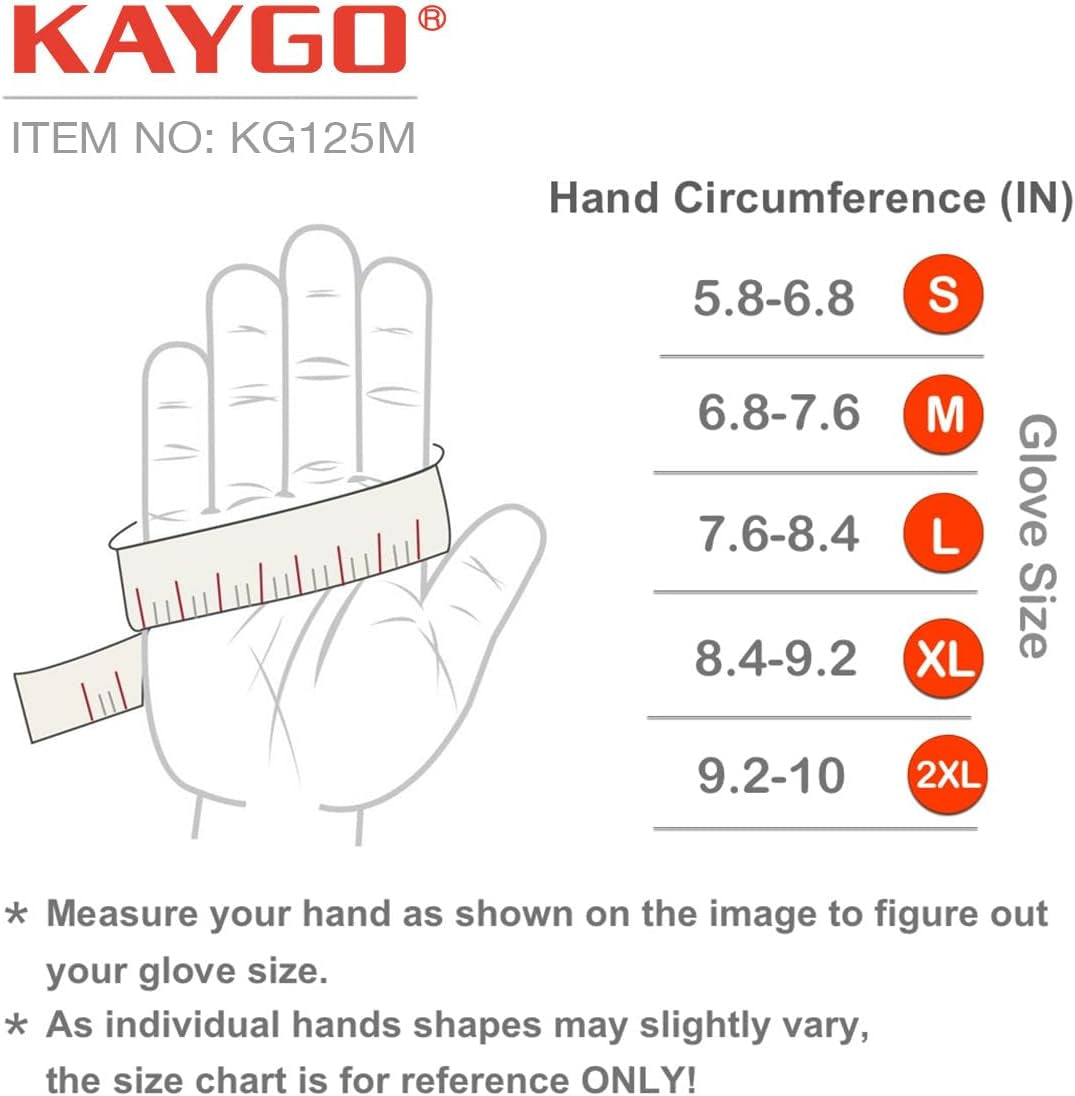 KAYGO Work Gloves for Men, KG125M Mechanic Utility Work Gloves for All Purpose,