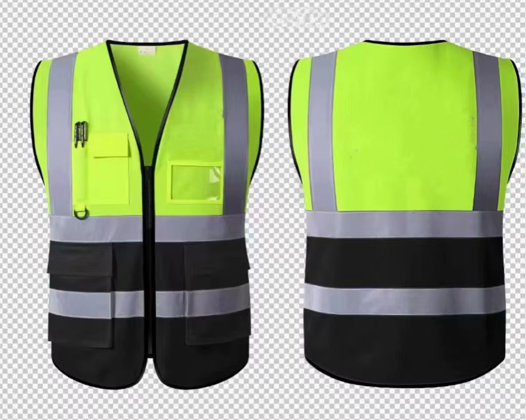 Pink Women'S Reflective Safety Vest Front Pocket Zipper High Visibility Safety Vest Meets ANSI/ISEA Standards