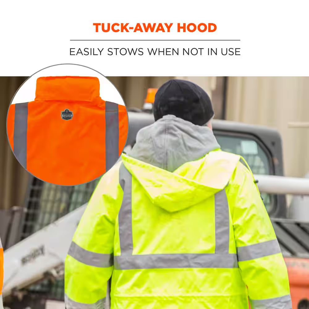 Glowear 8366 5XL Orange Lightweight Hi-Vis Rain Jacket - Type R, Class 3