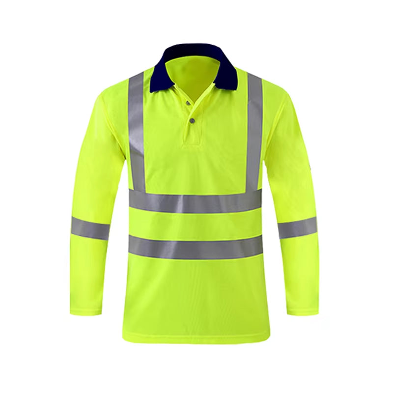 Shirts for Men High Visibility Reflective T-Shirt Long Sleeves Safety Shirt Hi Vis Workwear Shirt Work Shirts Polo