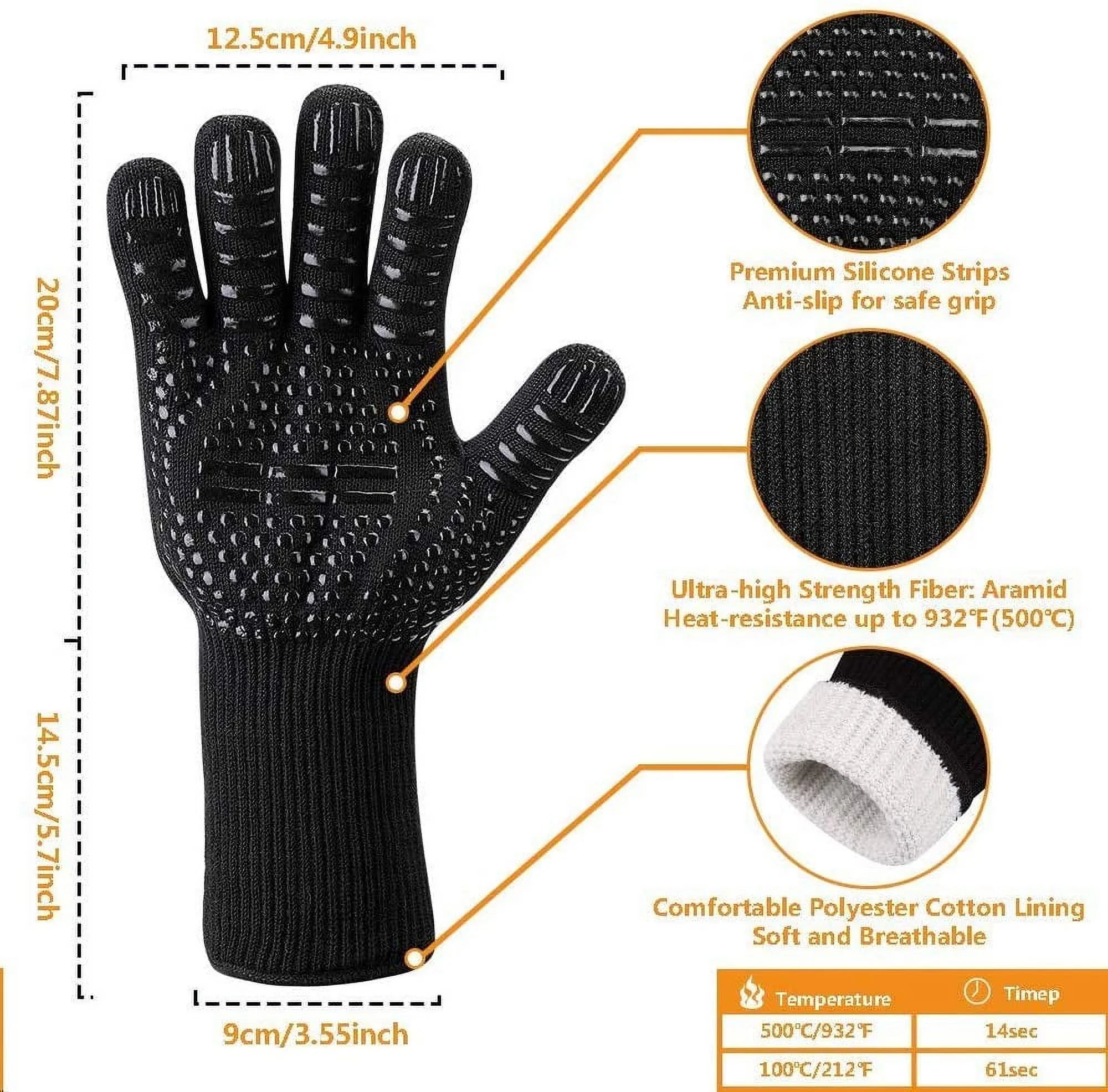 PLGEBR Silicone Heat Resistant Cut Resistant Grill Gloves