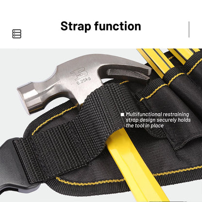 Waist Tool Belts with 7 Pockets Pouch/Work Apron for Carpenters and Builders, Durable Canvas Construction, Adjustable Belt for Custom Fit Black B