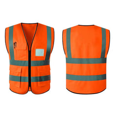 Pink Women'S Reflective Safety Vest Front Pocket Zipper High Visibility Safety Vest Meets ANSI/ISEA Standards