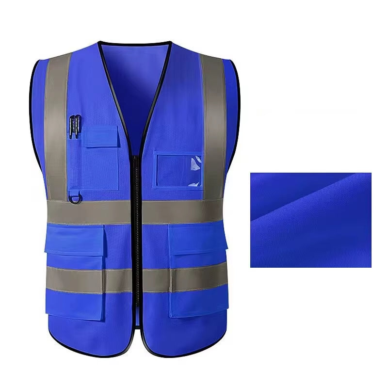 Pink Women'S Reflective Safety Vest Front Pocket Zipper High Visibility Safety Vest Meets ANSI/ISEA Standards