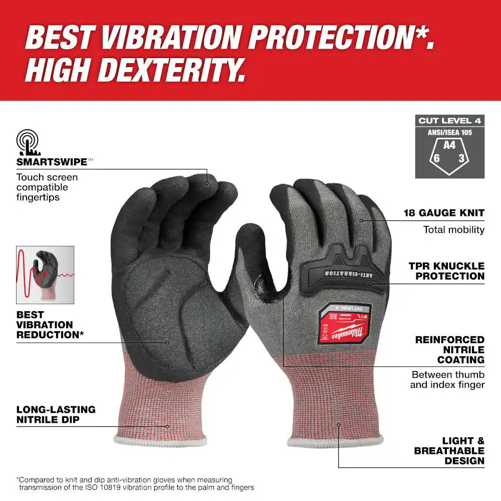 Small Anti-Vibration Cut Level 4 High Dexterity Nitrile Dipped Glove