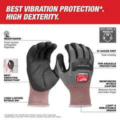 Small Anti-Vibration Cut Level 4 High Dexterity Nitrile Dipped Glove