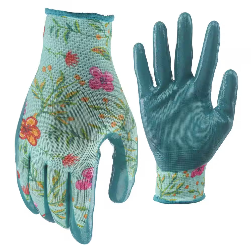 Women'S Large Nitrile Coated Garden Gloves