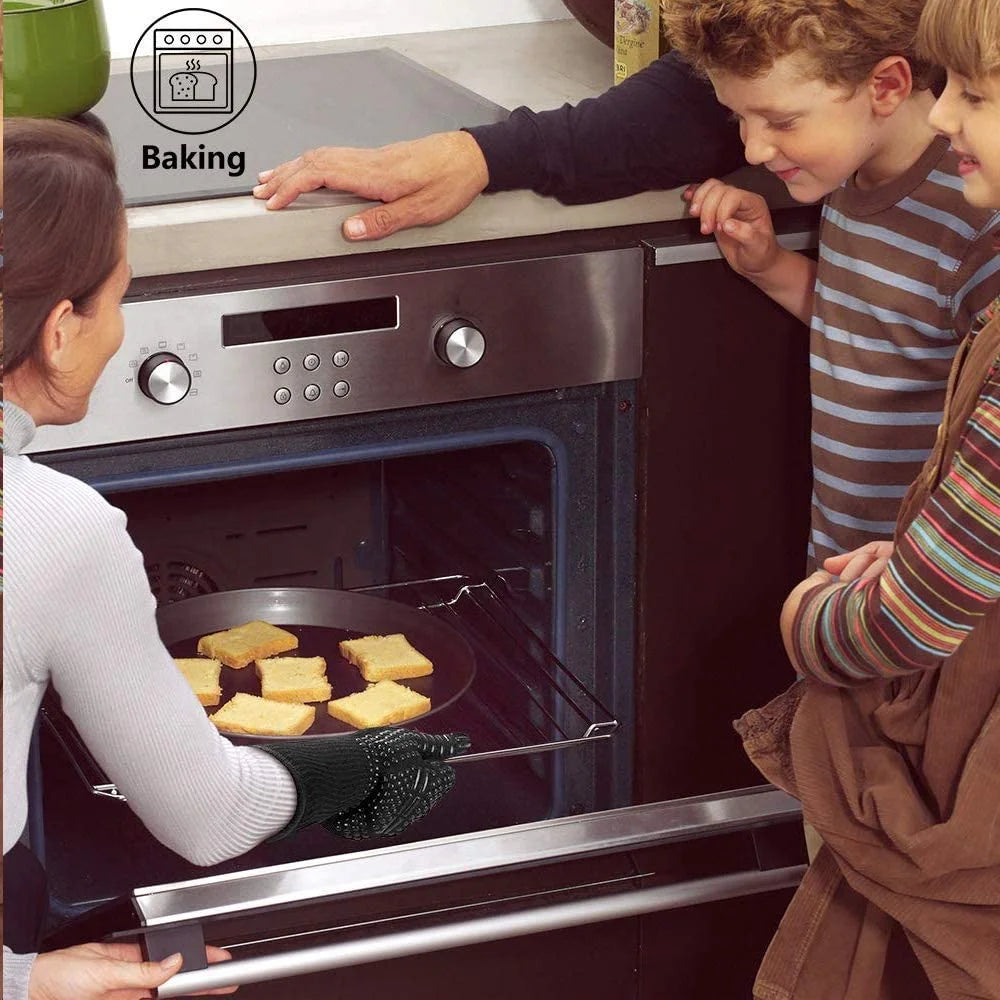 PLGEBR Silicone Heat Resistant Cut Resistant Grill Gloves